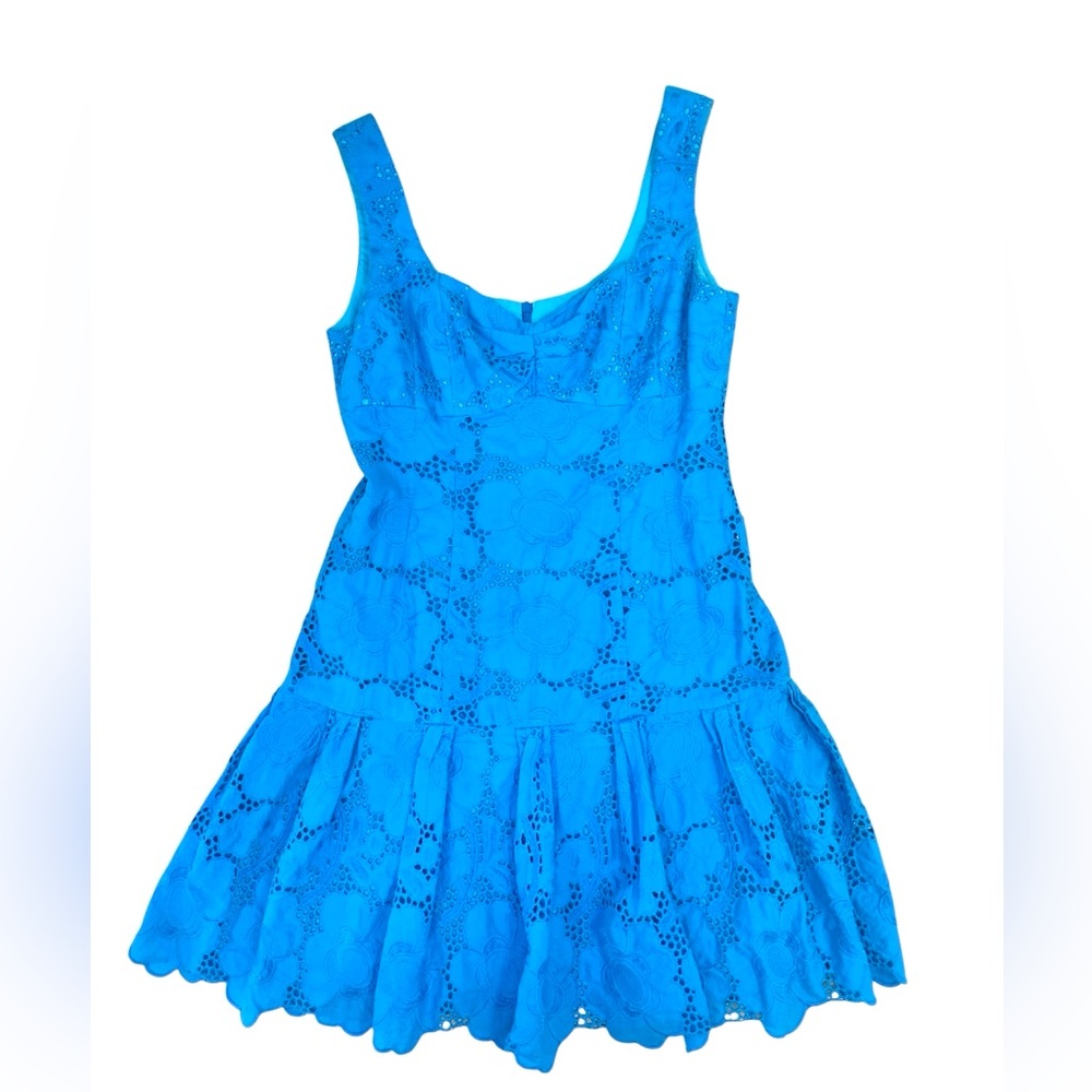 Nanette Lepore Arriba Dress embroidered vibrant blue size 4